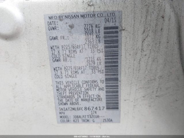 Nissan Rogue S Image 7